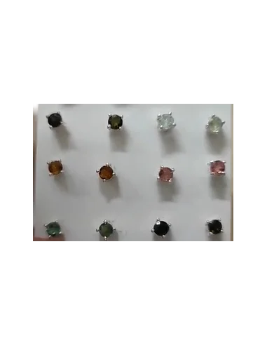 Boucles d'oreilles en tourmalines couleurs