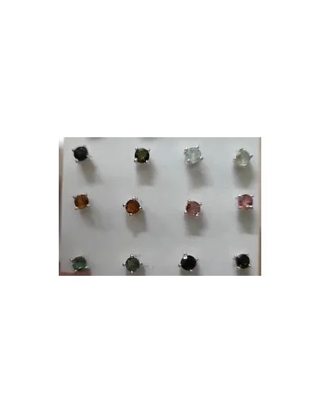 Boucles d'oreilles en tourmalines couleurs