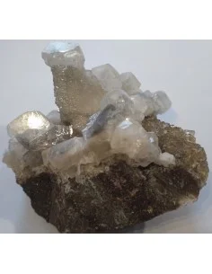 Agate avec cristallisations de calcite et cristal de roche