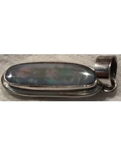 Pendentif opale noble ovale monté en argent 2