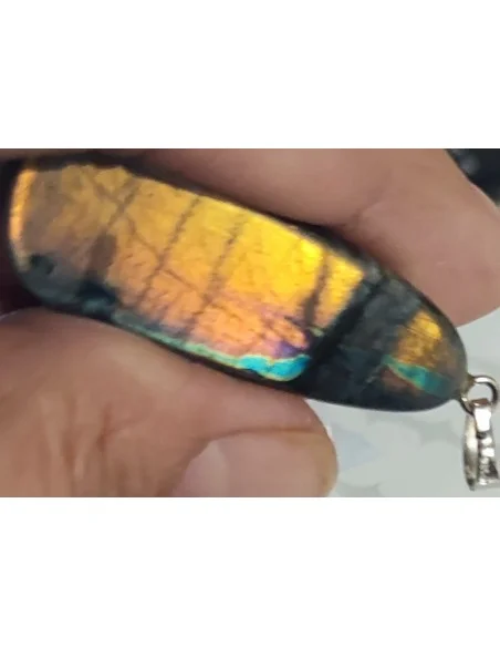 Spectrolite pendentif béliere en argent 925