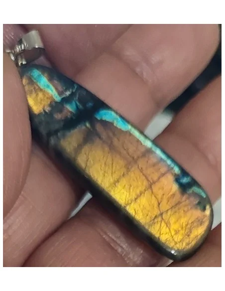 Spectrolite pendentif béliere en argent 925