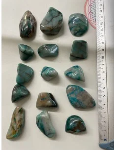 Shattuckite avec ajoite galet 35 a 55mm 2