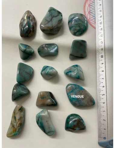 Shattuckite avec ajoite galet 35 a 55mm