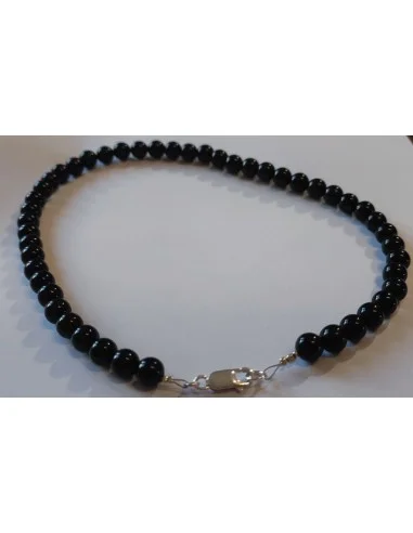 Collier obsidienne oeil céleste diamètre 8mm...