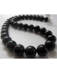 Collier en tourmaline noire boules 1cm