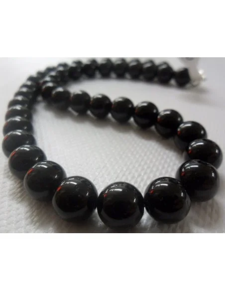 Collier en tourmaline noire boules 1cm
