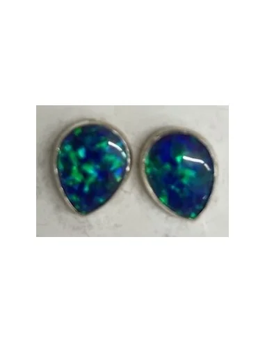 Opale noble indigo boucles oreilles pouce