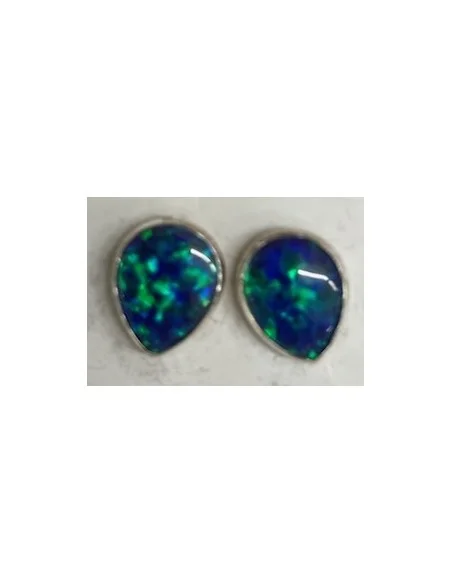 Opale noble indigo boucles oreilles pouce