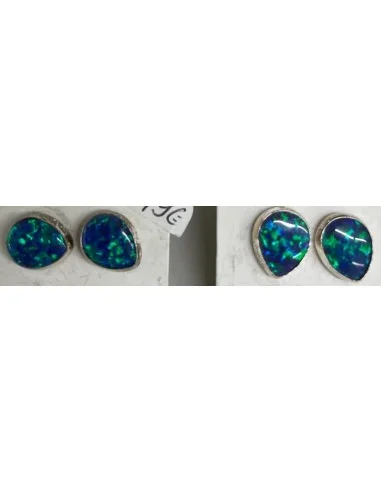 Opale noble indigo boucles oreilles pouce