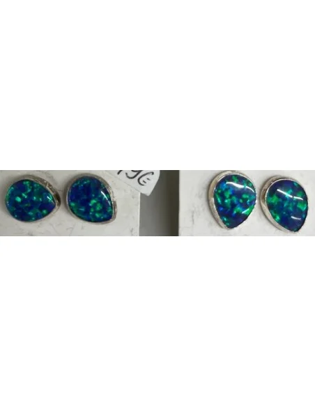 Opale noble indigo boucles oreilles pouce