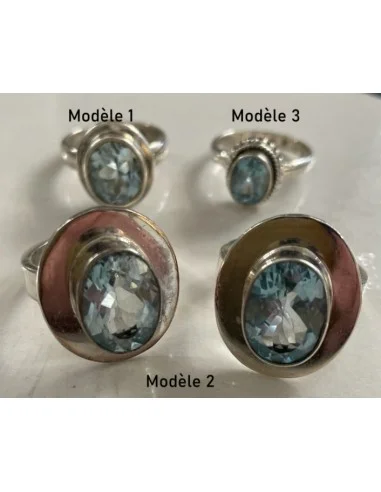 Topaze bleue en bague