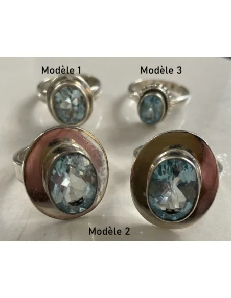 Topaze bleue en bague