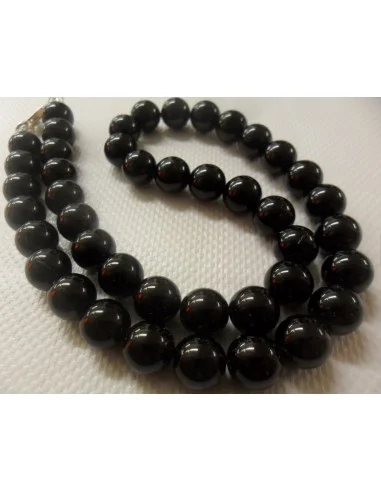 Collier en tourmaline noire boules 1cm