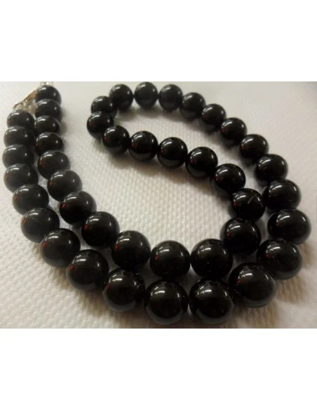 Collier en tourmaline noire boules 1cm