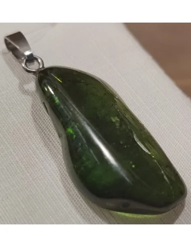 Verdélite pendentif, Tourmaline verte montée en...
