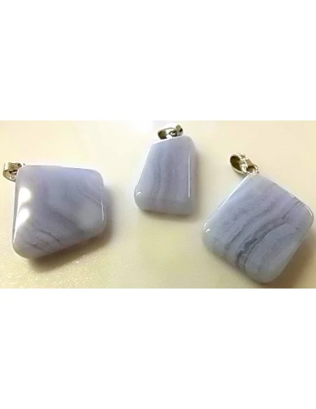 Agate bleu, calcedoine Bleu pendentif argent Agate bleu, calcedoine Bleu pendentif argent