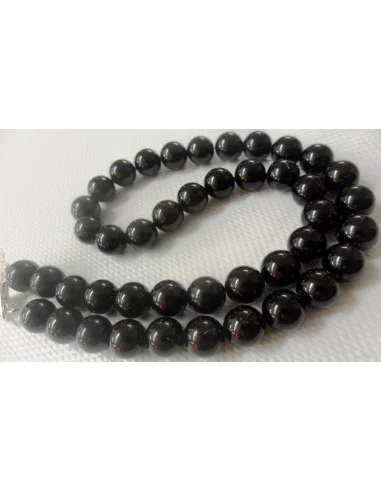 Collier en tourmaline noire boules 1cm