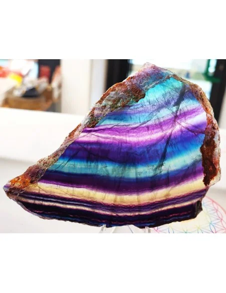 Tranche fluorite arc-en-ciel