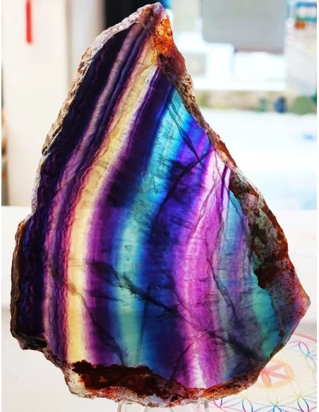 Tranche fluorite arc-en-ciel