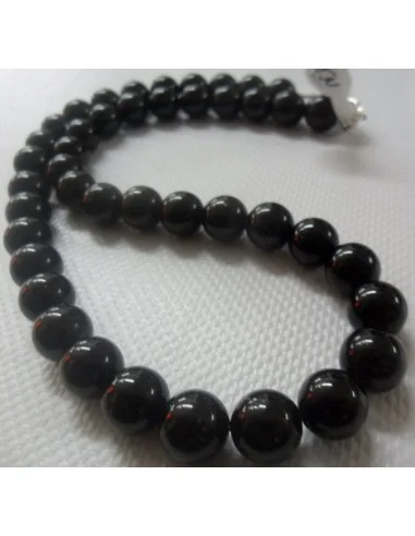 Collier en tourmaline noire boules 1cm