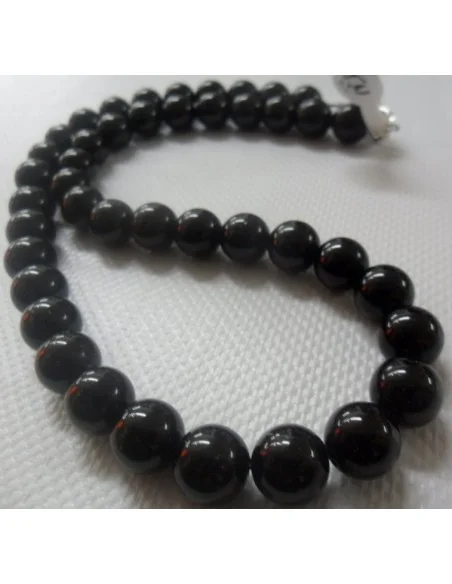 Collier en tourmaline noire boules 1cm