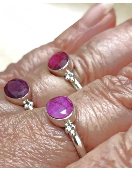 Bixbyite, Béryl rouge bague argent