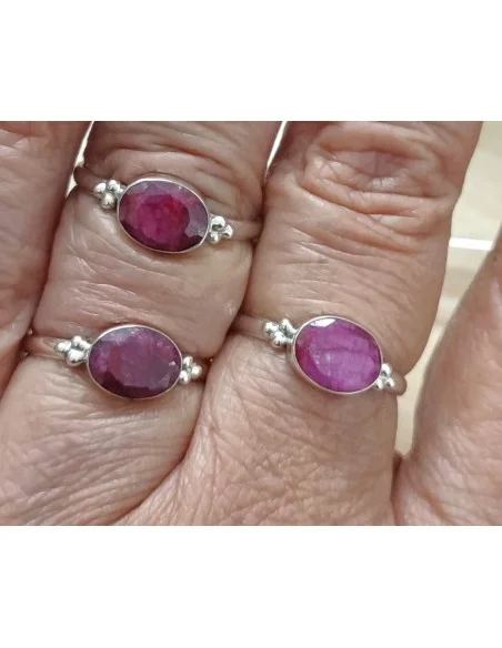 Bixbyite, Béryl rouge bague argent