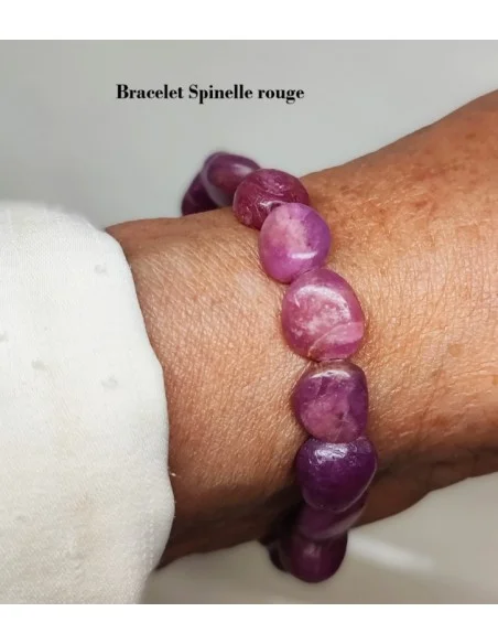 Bracelet spinelle rouge ovale