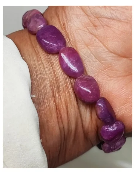 Bracelet spinelle rouge ovale