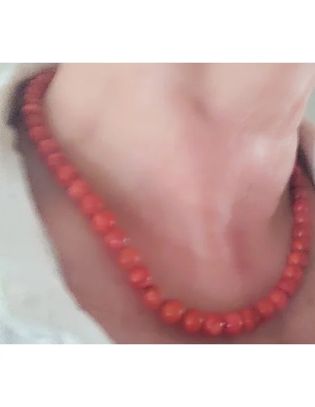 Corail rouge 8mm. Collier