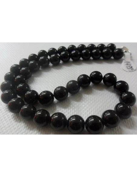 Collier en tourmaline noire boules 1cm