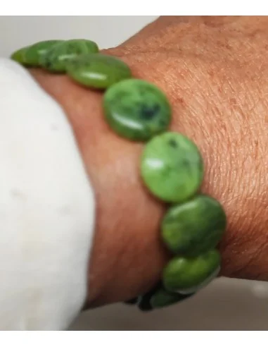 Bracelet Jade Ovale plat 10mm