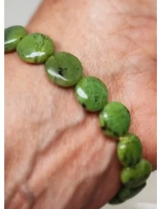 Bracelet Jade Ovale plat 10mm