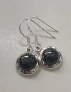 Boucles en tourmaline noire montées en argent