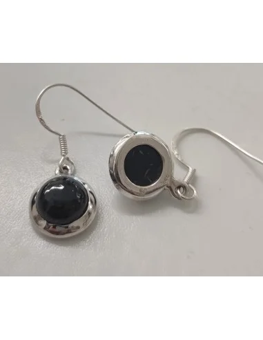Boucles en tourmaline noire montées en argent