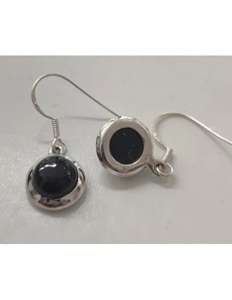 Boucles en tourmaline noire montées en argent