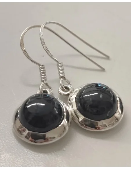 Boucles en tourmaline noire montées en argent