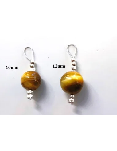 Oeil de tigre doré 10mm pendentif