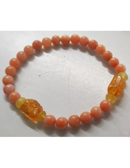 Opale jaune, pierre du soleil, citrine bracelet de la joie