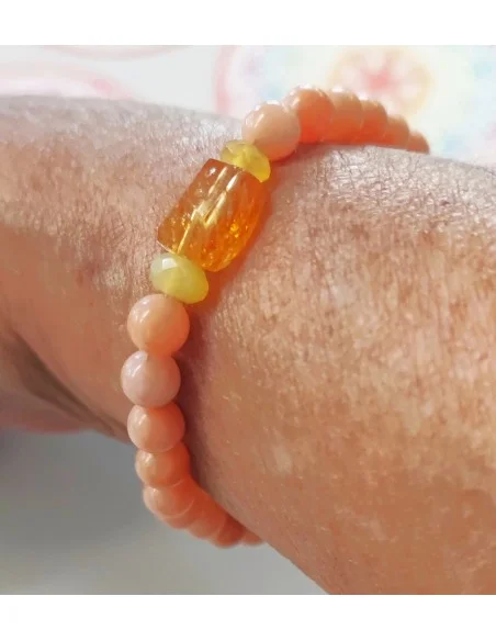 Opale jaune, pierre du soleil, citrine bracelet de la joie