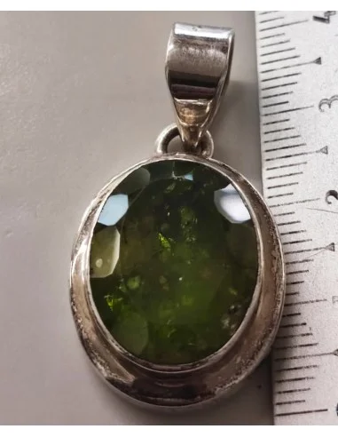 Péridot Gemme pendentif argent