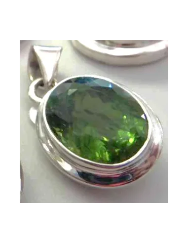 Péridot Gemme pendentif argent
