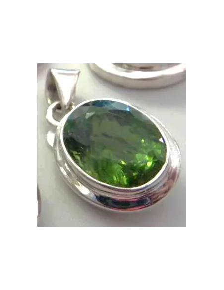 Péridot Gemme pendentif argent