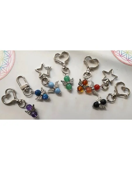 Bijou de Sac & Porte-clés Ange en Pierres Naturelles