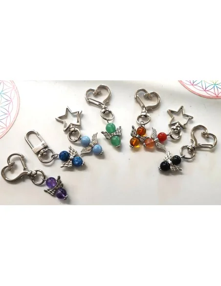 Bijou de Sac & Porte-clés Ange en Pierres Naturelles
