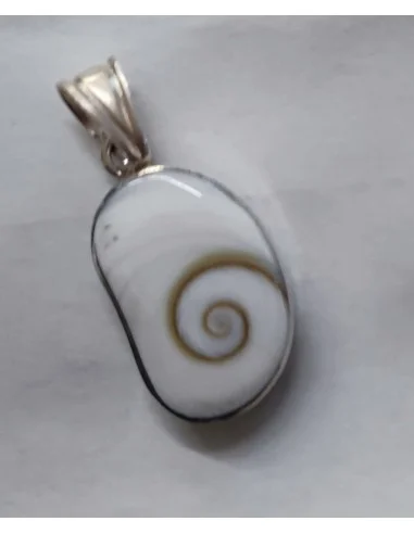 Oeil Sainte Lucie pendentif monté en argent,