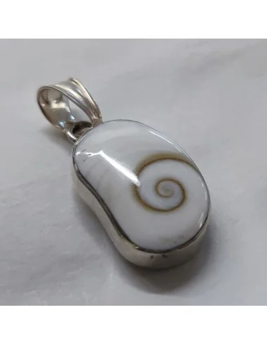 Oeil Sainte Lucie pendentif monté en argent,