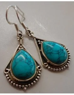 Boucles turquoise pendentes argent 2