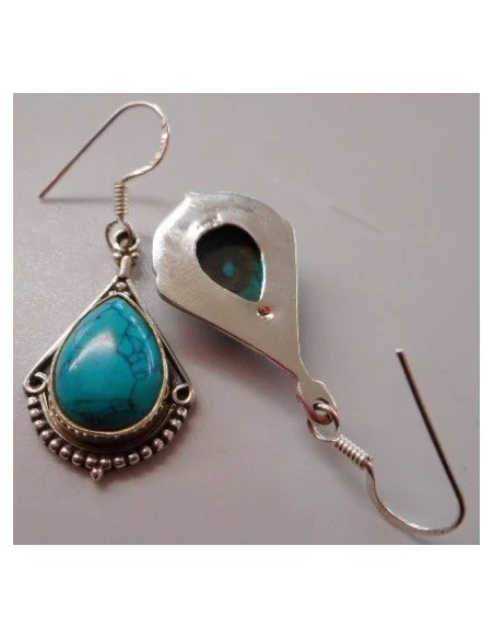 Boucles turquoise pendentes argent